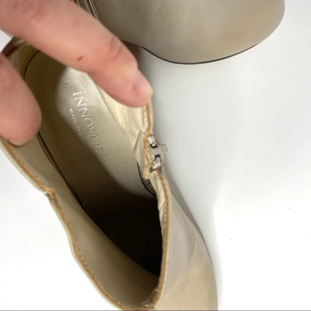 Innovare | Leather Tan Heeled Booties - Picture 8 of 9